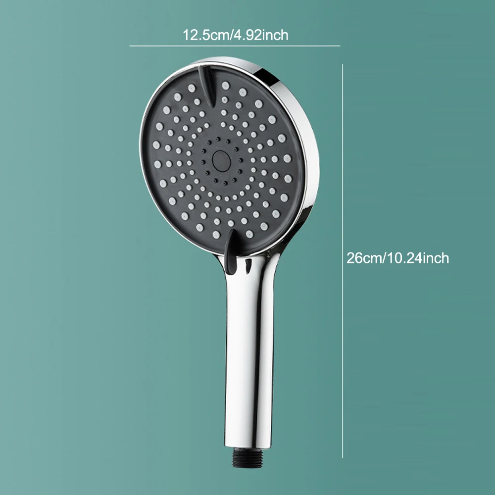 12.5CM Big Panel Large Flow Shower Head Mixer High Pressure 3 Modes Water-Saving Spray Nozzle Rainfall Shower Bath Accessories