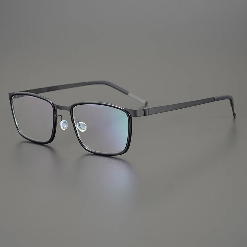 Denmark Brand Ultralight Rectangle Glasses Frame for Men Titanium Eyeglasses Women High-end Quality Screwless Eyewear 9711