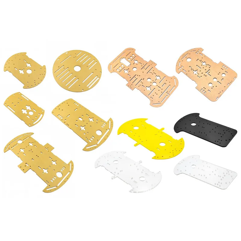 1~50Pcs Intelligent Car Chassis 2WD 2-wheel Car Bottom Plate 4WD 4-wheel Bottom Plate Transparent Acrylic