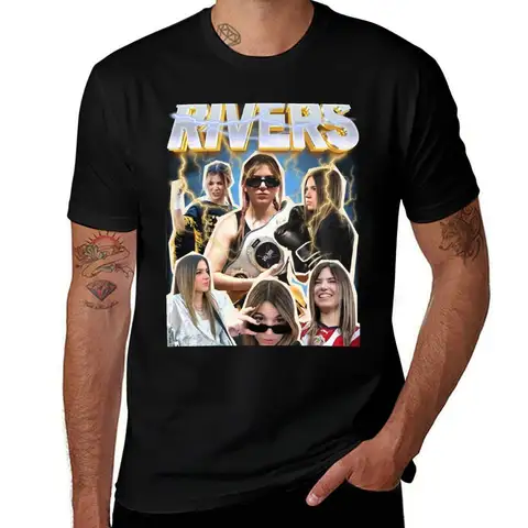 Rivers GG Vintage Design T-Shirt Daily Work Short Sleeve Top