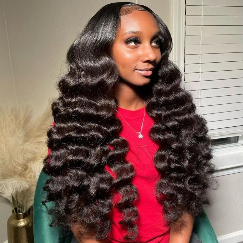 

Wiggogo Hd 13X6 Loose Nature Wave Lace Front Human Hair Wigs Transparent 30 Inch 13X4 Deep Water Wave Lace Frontal Curly Wigs