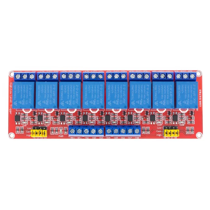 1 2 4 8 Channel 5V 12V 24V Relay Module Shield with Optocoupler Supports Arduino High and Low Level Triggers