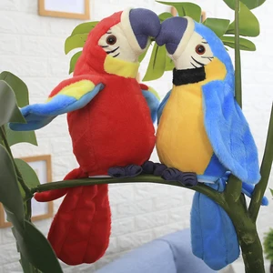Sprechen Macaw Papageien -Plüschspielzeug, wiederholen Sie, was Sie sagen, Stofftiere, elektronische Aufzeichnung, Tier Haustier, Sprechen 8 Hauptverkäufe Plüsch Arara - №3