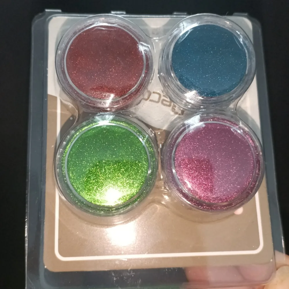 4색/팩 미러 메탈릭 크롬 파우더 매직 미러 반사 글리터 네일 파우더 매니큐어 젤 폴리쉬 크롬 피그먼트 더스트