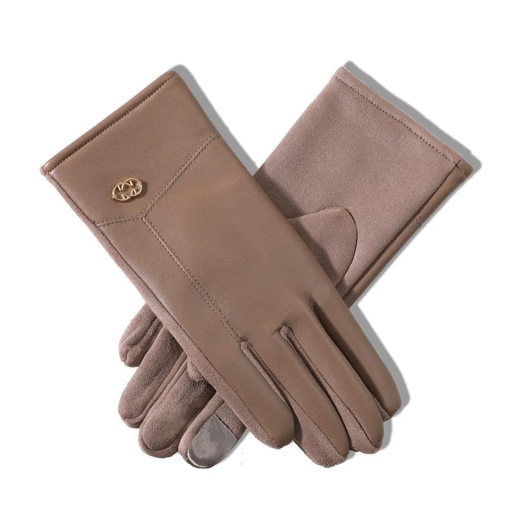

PU Leather Winter Gloves Touchable Screen Full Finger Touch Screen Gloves Warm Coldproof Driving Mittens