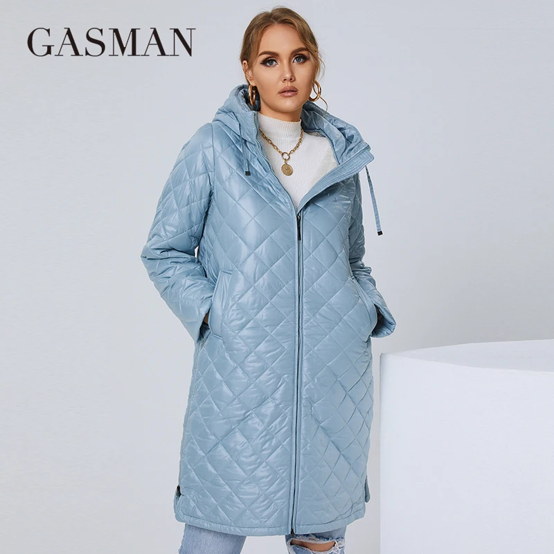 

GASMAN 2022 Women's Autumn Winter jacket Fashion XL-5XL long High street parka Furry lining high quality Brand coat woman 81121