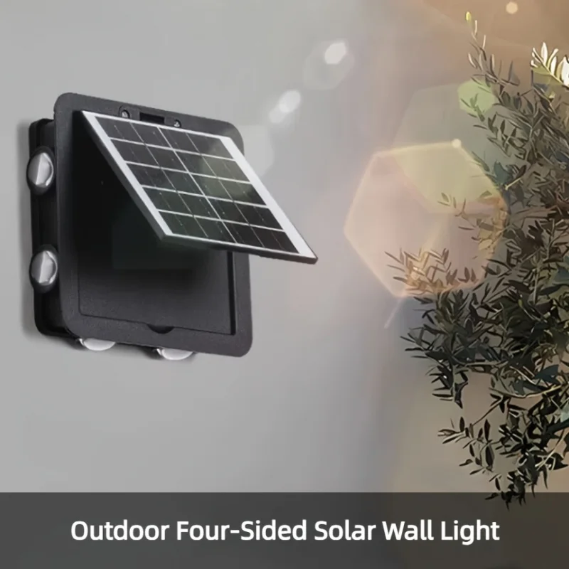 8 Heads Solar RGB LED Wall Lights Outdoor Washed Lamp With 8 Ultra-Bright LED Bulbs 8 Lighting Modes Light Sensor Control