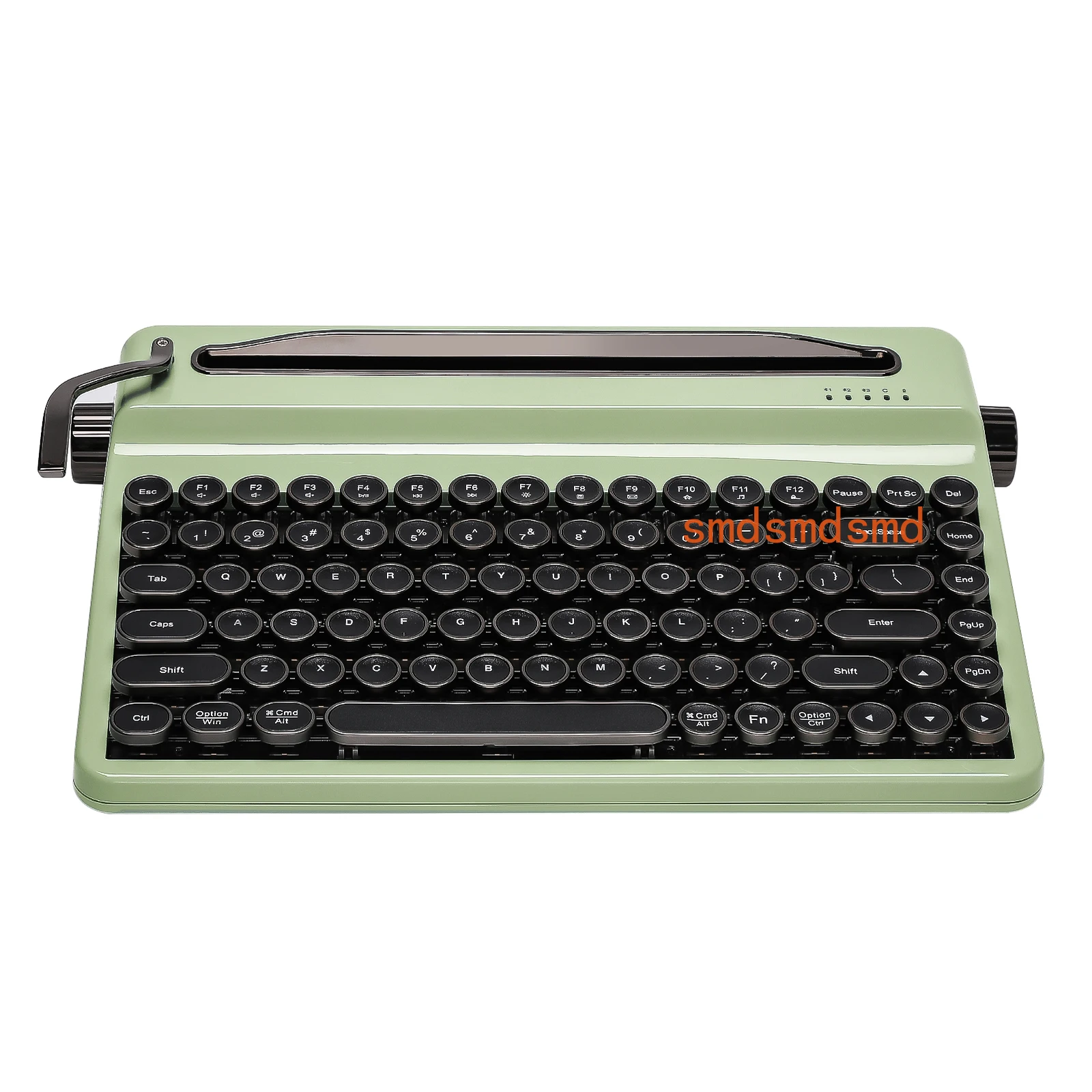 QL75 Green Wireless Typewriter Mechanical Keyboard, Retro RGB Hot-Swap QMK/VIA Keyboard for Mac/Win, Punk Round Keycaps
