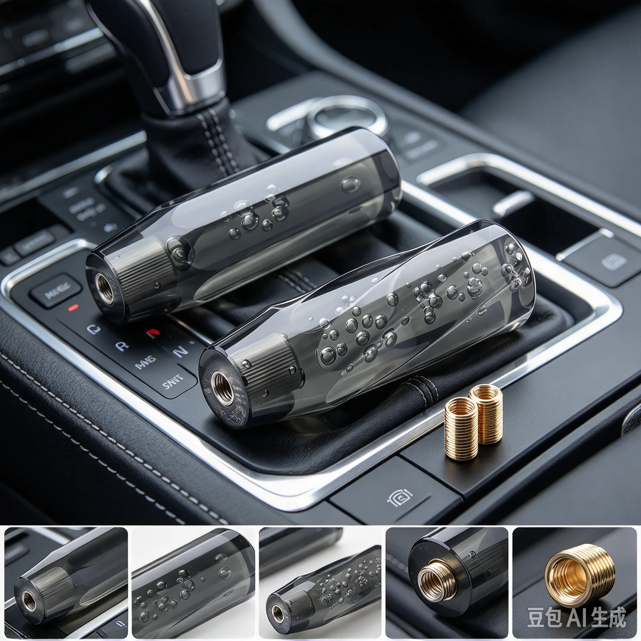 15cm Car Transparent Stitching Multicolor Crystal Bubble Gear Shift Knob Grey Color Shifter Lever Fit For Honda Toyota Nissan