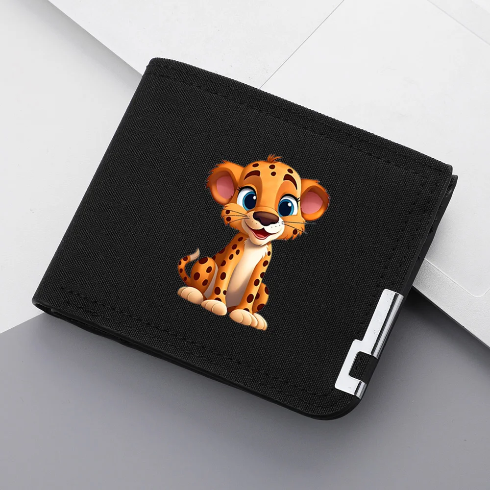 Anime Cartoon Short Wallet 2-Fold Zipper Coin Pocket Student Money Bag Men's Birthday Gift Compact Money Holder