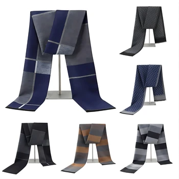 1pc Winters chal für Männer Karo Streifen Paisley Imitation Kaschmir elegante Jacquard Schals Doppelseite warm wind dicht Hals Snood