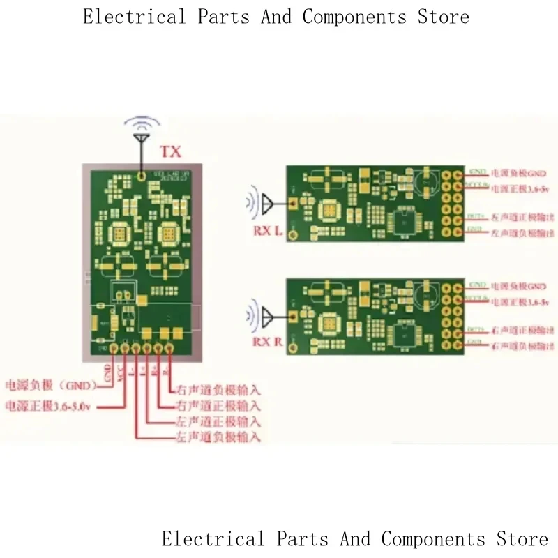Speaker , UHF Stereo, Wireless Audio Transceiver Modules