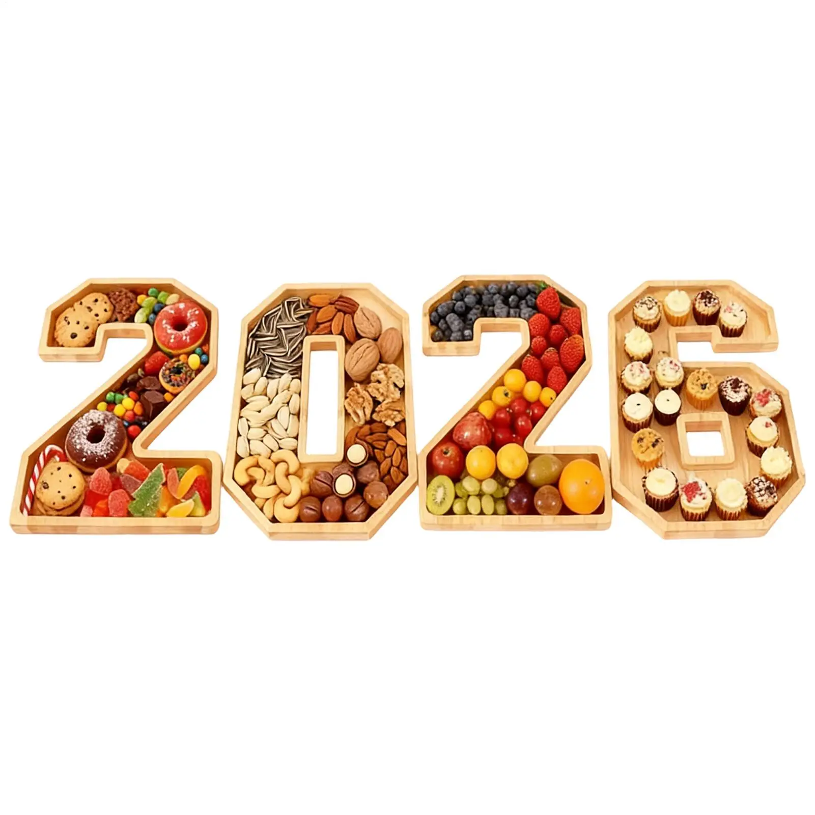 2026 Wooden Number Charcuterie Board Box Set 2026 Bamboo Charcuterie Numbers Fillable Digital Charcuterie Tray For Fruit Cake
