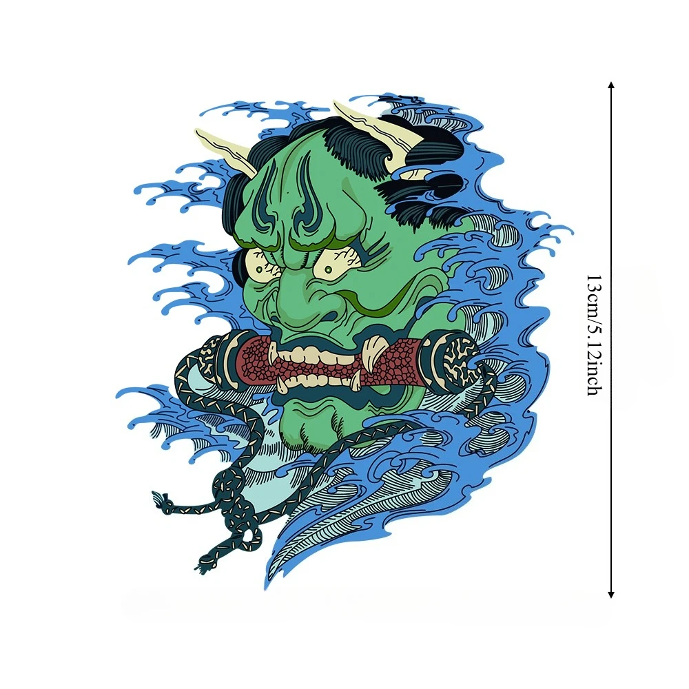 Japanese Hannya Oni Mask Vinyl Sticker, Traditional Demon Waterproof Decal for Motorcycle Fairing, Helmet, Scooter & Car Window