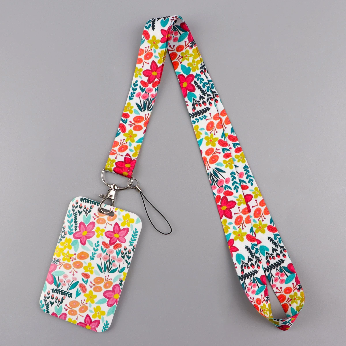 

LX1454 Ремешок с разноцветными цветами для ключей на шею, женский ремешок для удостоверения личности, держатель для бейджа, брелок для ключей, брелок для ключей, праздничный подарок
