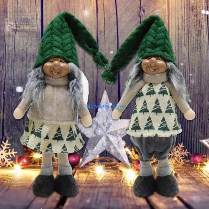 

U2JC Elderly Gnomes Ornament Handcrafts Figurine Statue Festival Home Accent