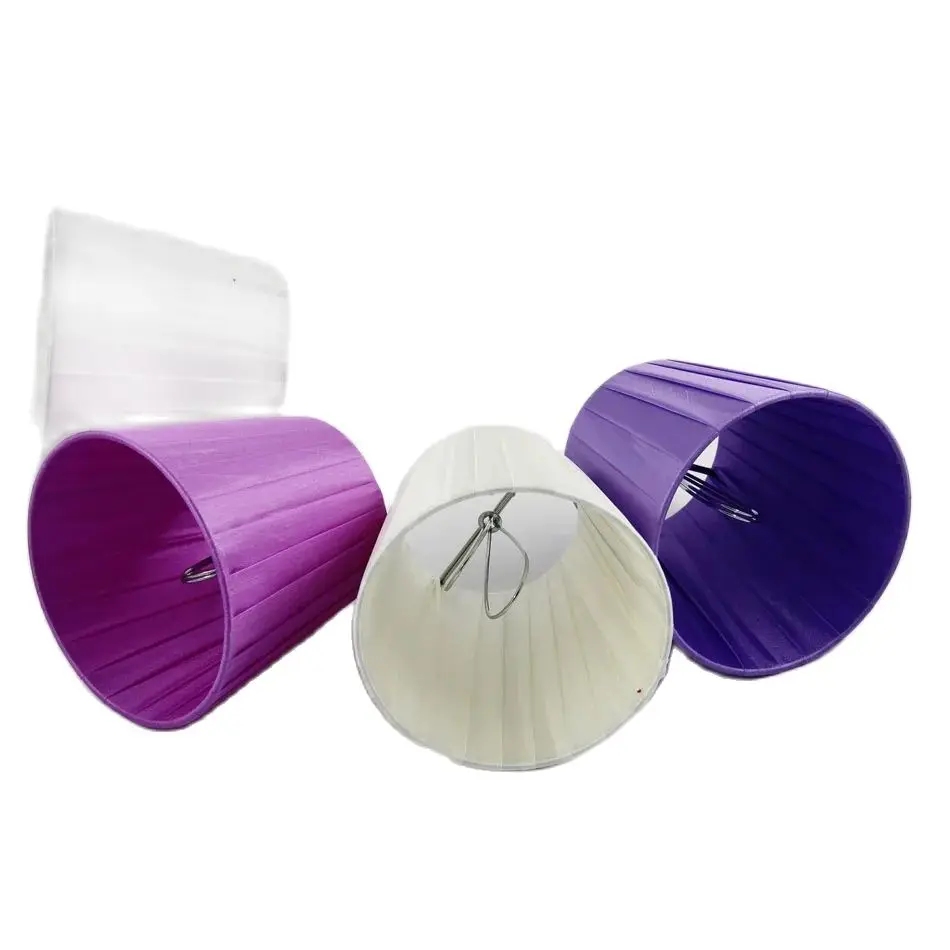 

DIA 12cm Mini Lampshades,Off White Light Pruple Cool White Purple Color Lamp shades,Clip On