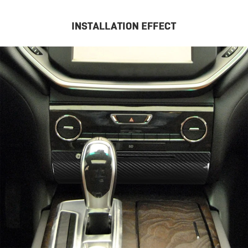 For Maserati Ghibli 2014-2016 Real Carbon Fiber Car Central Control CD Panel Trim Cover Sticker Interior Accessories