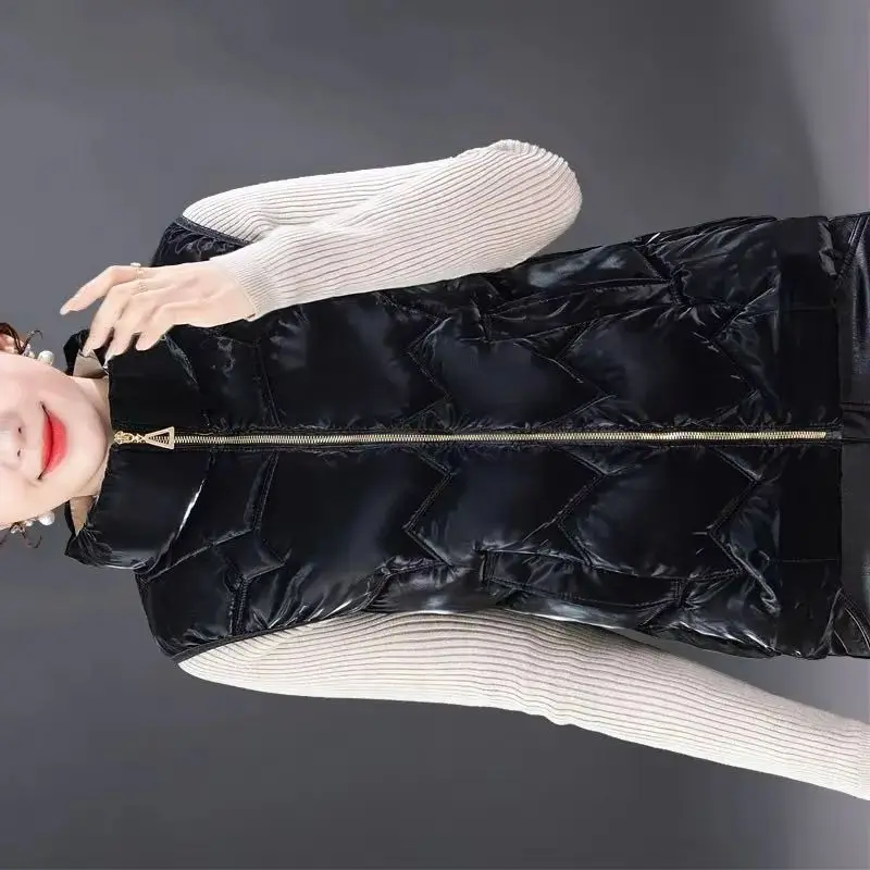 

Wash-Free Waistcoat Women Short Outwear Slim Oversize 5XL Vests Outer Wearing Jackets New Autumn Winter Warm Cotton Jacket Vest