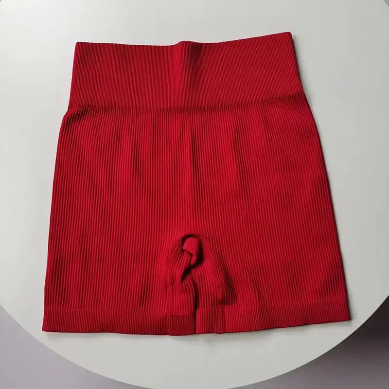 Seamless Knitted Sports Shorts Casual High Waist Push Up Cycling Shorts Fitness Running Tight Hip Lifting Yoga Shorts Sportswear