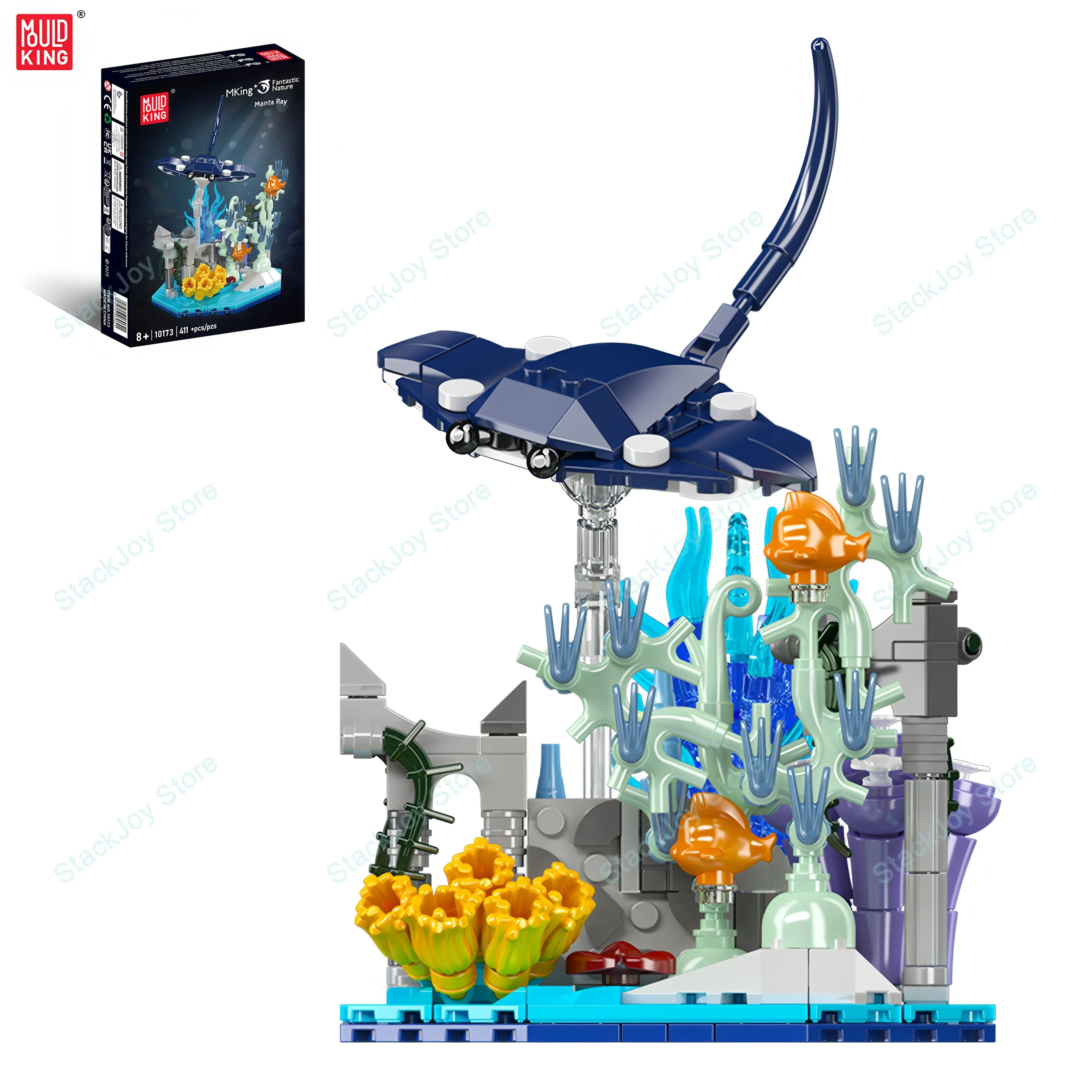 Mould King – Kit de construction du monde sous-marin, Nature fantastique, modèle de vie Marine éducatif STEM, cadeau pour enfants