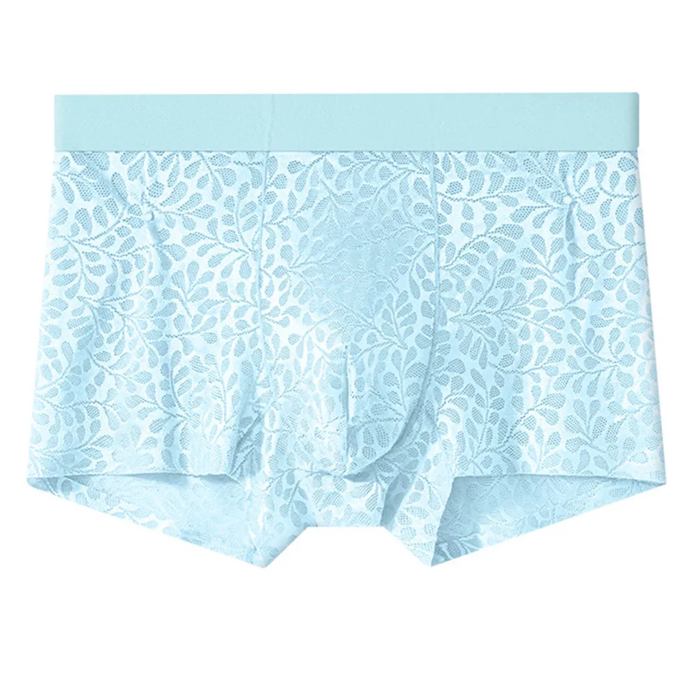 

Men Jacquard Texture Boxer Shorts Hot Hot Lingerie Mesh Translucent Erotic Underwear Seamless Underpants Men's Panties Fashion