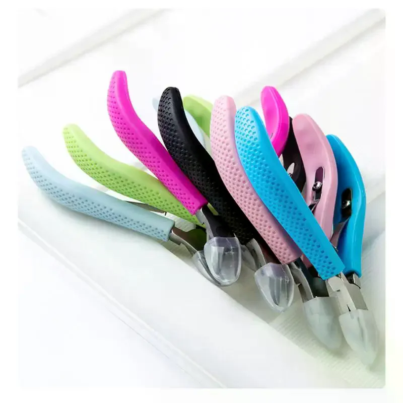 (HG) 네일 큐티클 가위 매니큐어 리무버 각질 제거기 스테인리스 큐티클 커터 손톱깎이 실리콘 핸들