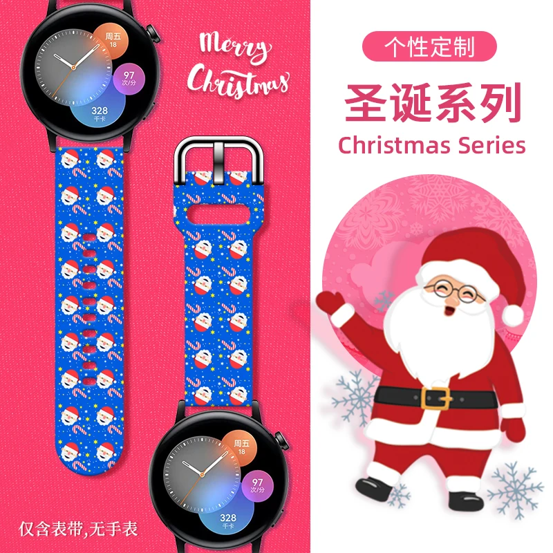 20MM Christmas Series 4 Printed strap for Samsung Galaxy Watch 7/6 40mm 44mm Band Replaceable Bracelet for Xiaomi Huawei Watch - Image 4