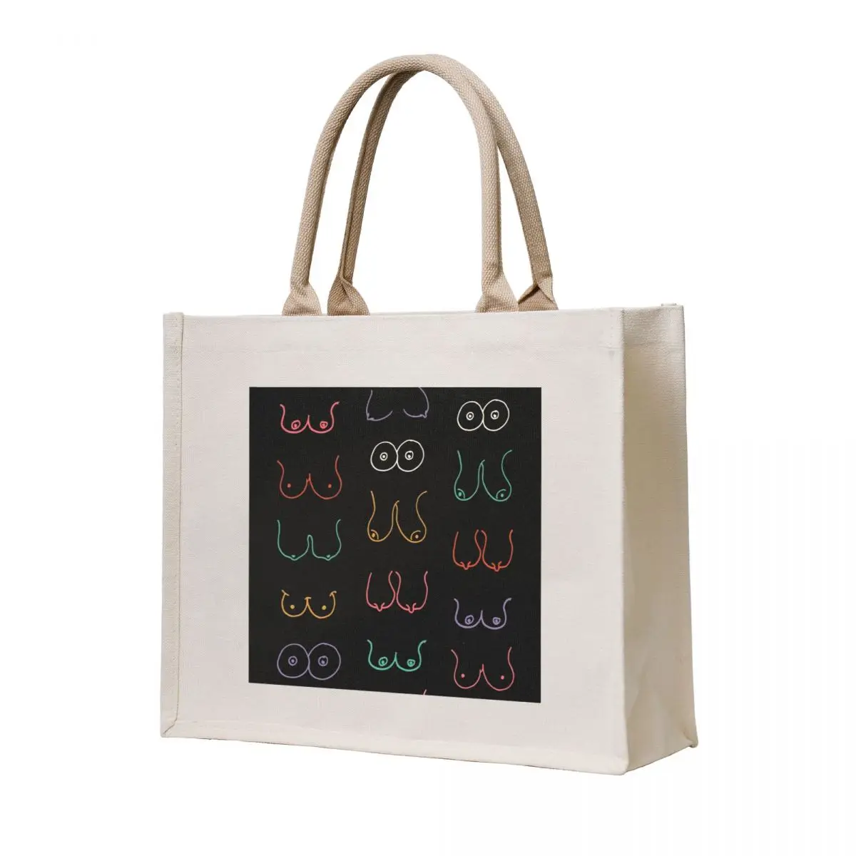 

Neon Boobs Tote Bag tote bags men canvas tote Women's shopping bag shopper bags for women