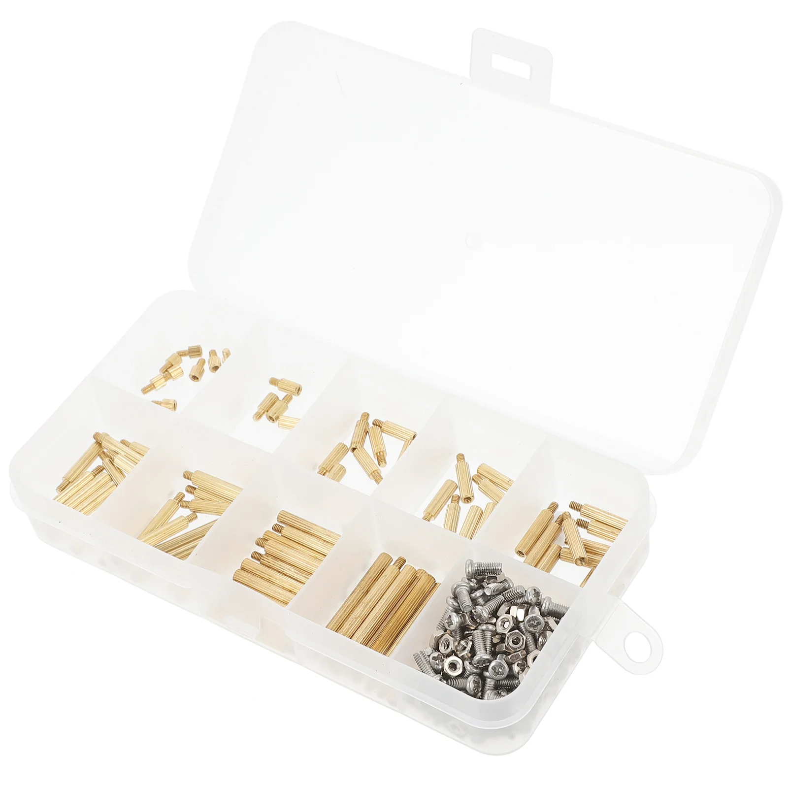 

270Pcs Threaded Nut Fastener Multi-Purpose Single Head Knurled Copper Column Easy Install Furniture Accessory Connector