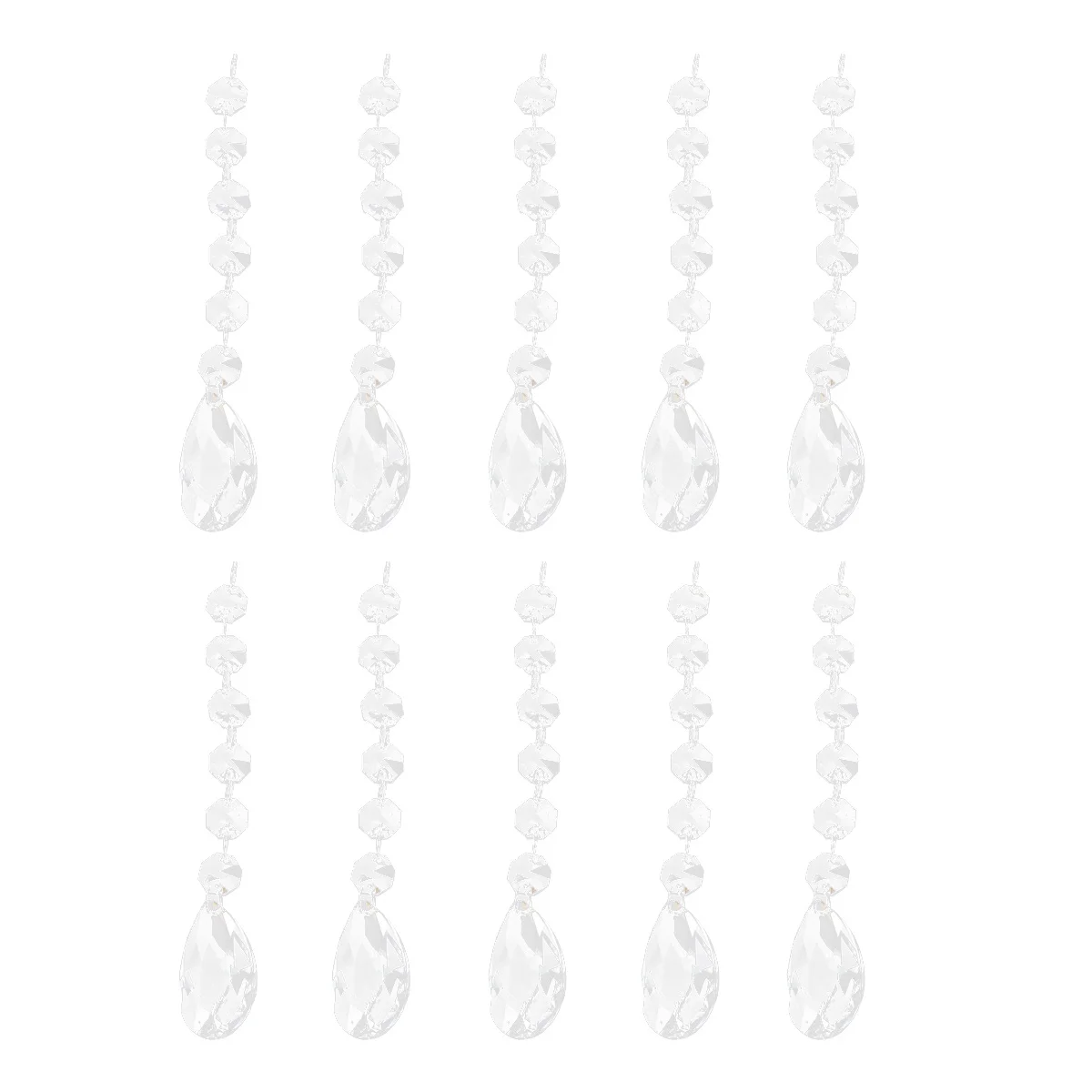 

10Pcs Clear Crystal Pendants Glass Ball Teardrop Chandelier Beads Garland Home Party Wedding Christmas Tree Decoration