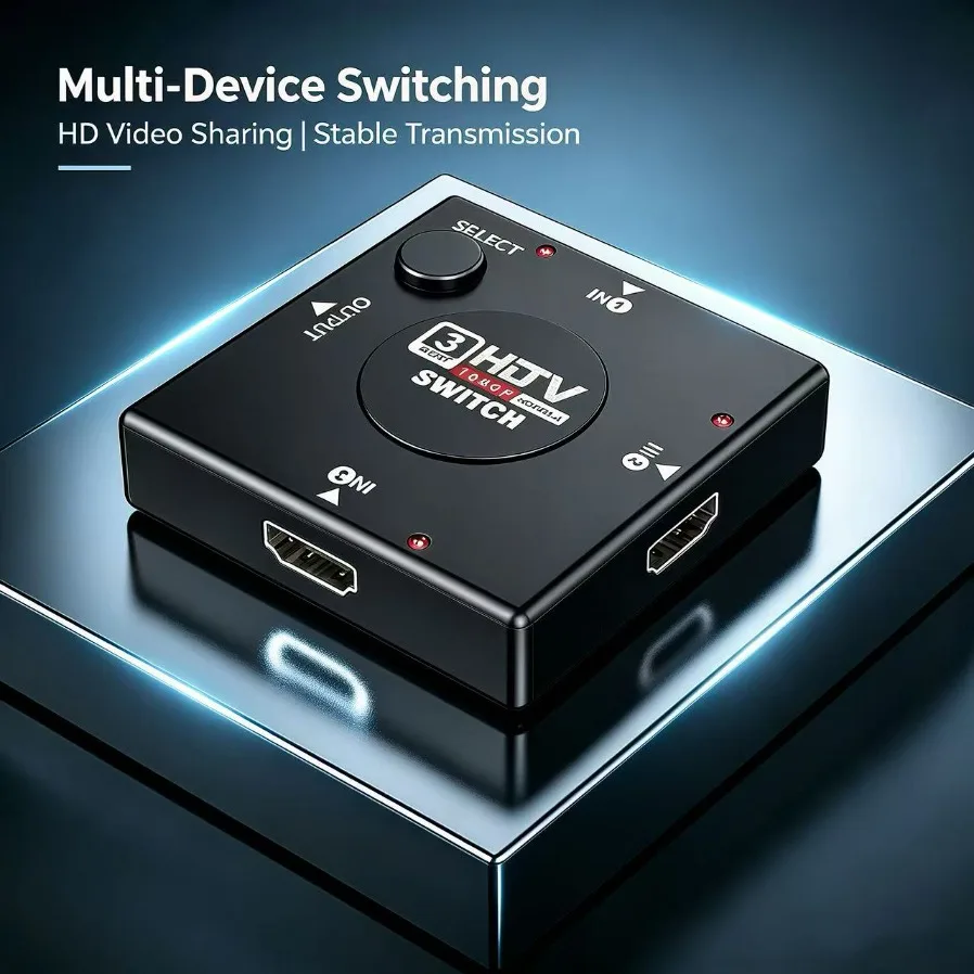 3x1 HDMI‑compatible Switcher 3 In 1 Out Auto Switch Hub Box 4K 1080P Video Select For HDTV PS3 PS4 Xbox DVD STB Laptop PC Player