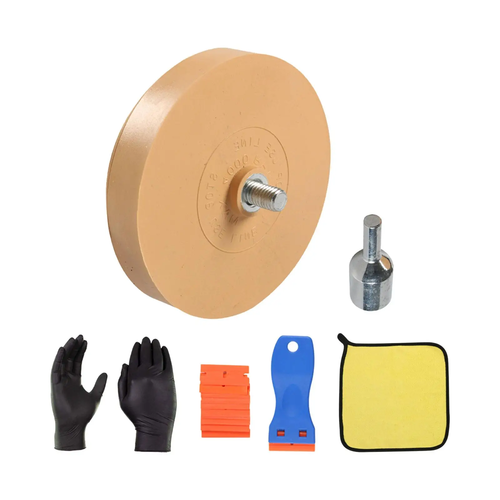 Car Sticker and Pinstripe Remover Rubber Eraser Wheel Adhesive Cleaning Tool Set for Auto Boat Glass
