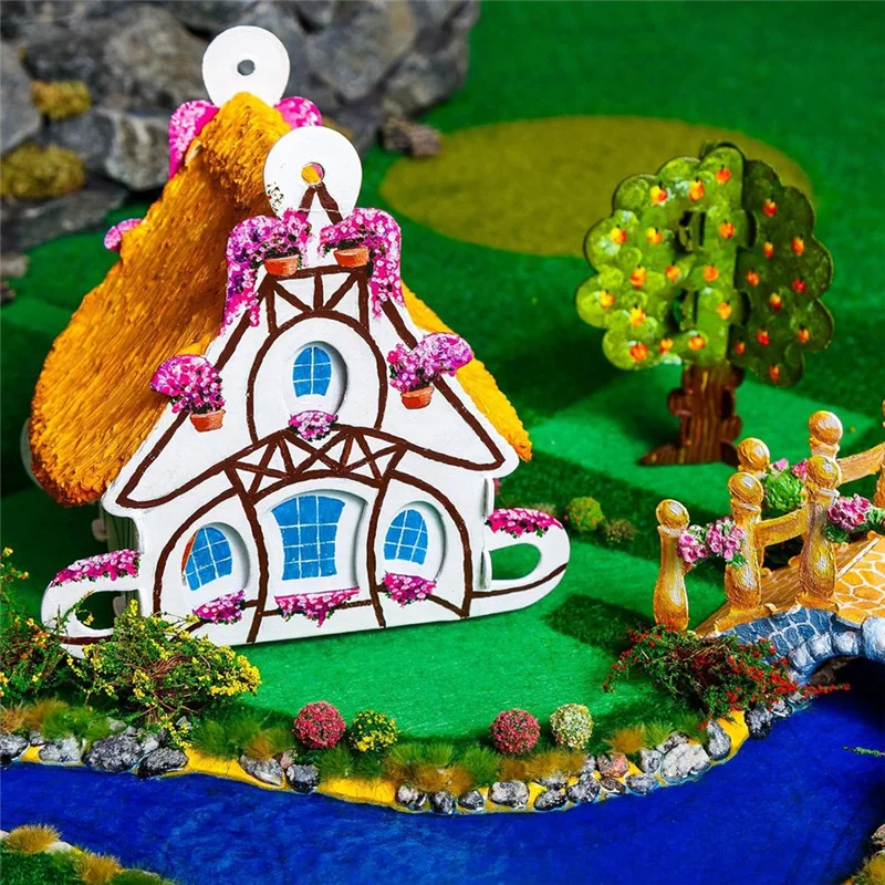 A86I-8 Pack Static หญ้า 8X30g 5 มม.รุ่น Terrain สําหรับ DIY Scenic ตารางภูมิทัศน์หัตถกรรม, พร้อมพู่กัน