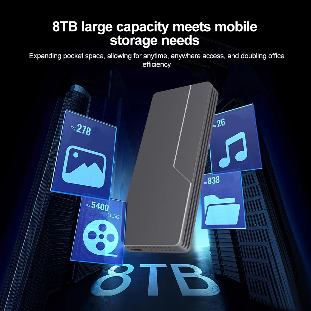 USB4 40Gbps M.2 NVMe SSD 외장 케이스 썬더볼트 4/3 USB 3.2 내장 쿨링 팬 8TB SSD 외장 CNC 알루미늄 케이스