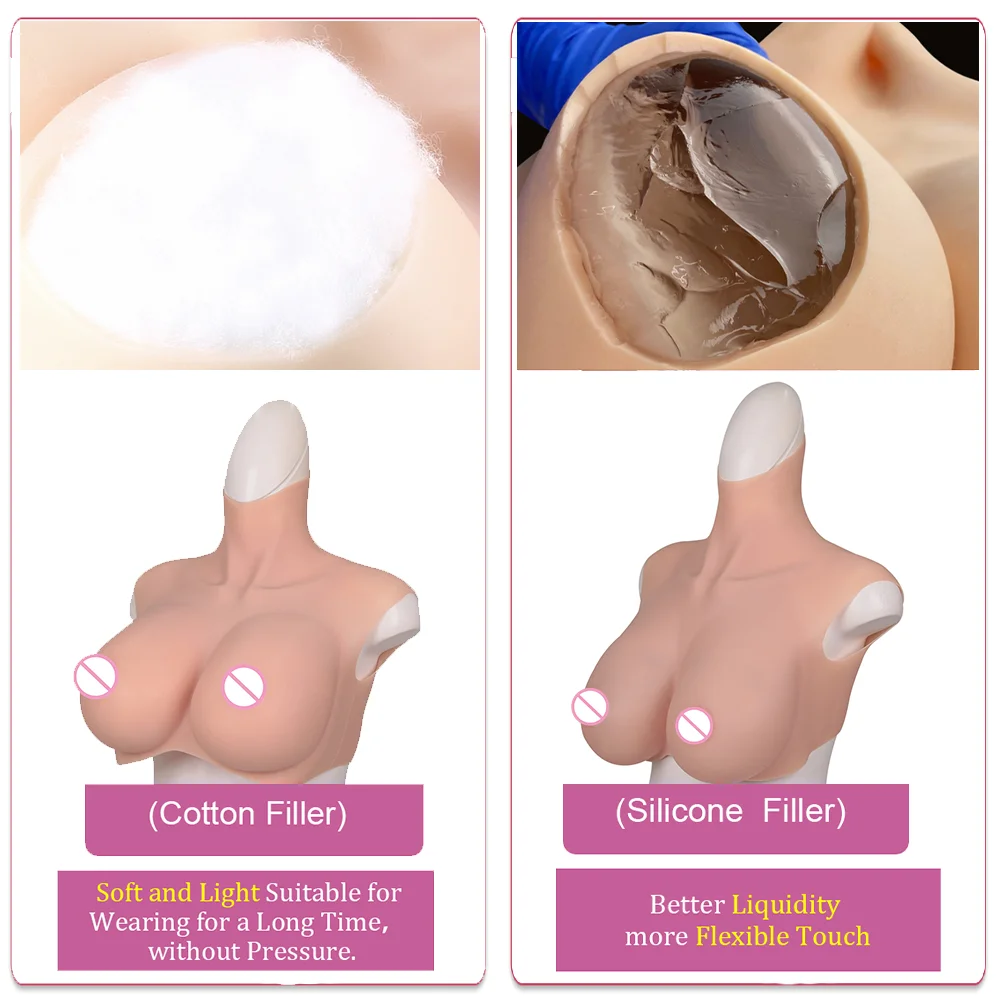 KnowU Silicone Big Breast Forms New Upgrade Large Size Fake Boobs False Tits Chest for Male To Female Cosplay Crossdresser