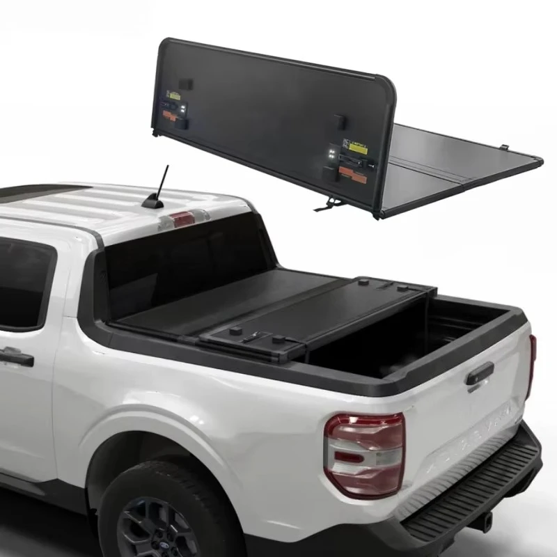 Pickup Rear Trunk Lid Aluminum Hard Tonneau Cover Truck Tri Fold Bed Cover for Maverick 2024 2025