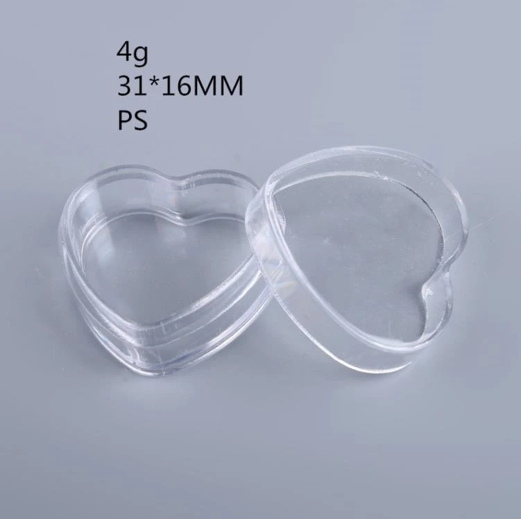 4g 5g Clear Plastic Cream Jar Small 4cc 5cc PS Containers With Lid Empty Heart Plum Shape Cosmetic Box  SN997