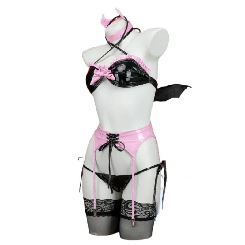Sexy Hell Rider Succube Lingerie Giochi di ruolo Abiti Amine Demon Set Costume cosplay Costume di Halloween scuro cavo in ecopelle