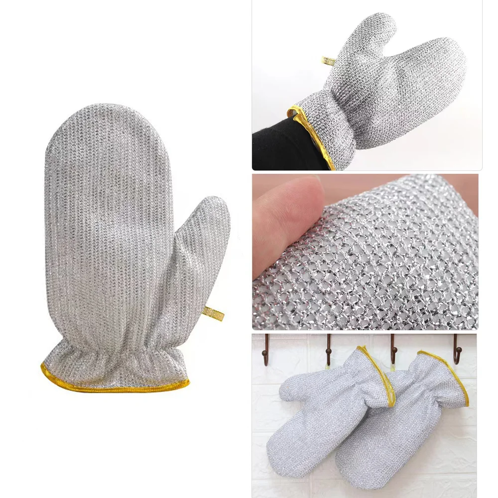 Wire Dishwashing Glove Waterproof oil-resistance Dish gloves household cleaning Tool Glove Kitchen Dishcloth Cleaning Cloths