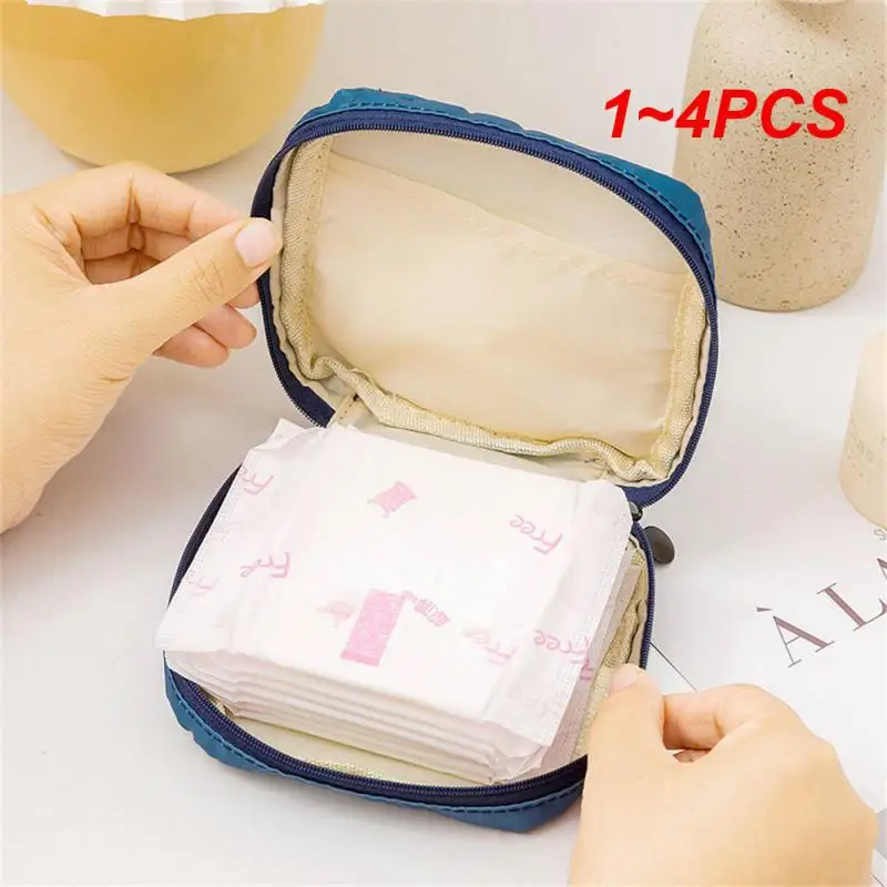 1~4PCS Pads Oxford Cloth Menstrual Period Cartoon Durable Storage Sanitary Napkin Storage Bag Bags Miss High Capacity Convenient