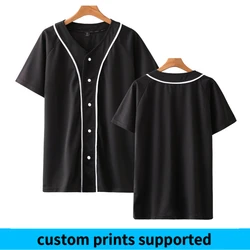 Solid Color Women/Men Baseball t shirt Summer Short Sleeve Fashion Tshirts Casual Streetwear Trendy Baseball Tee Shirts Custom