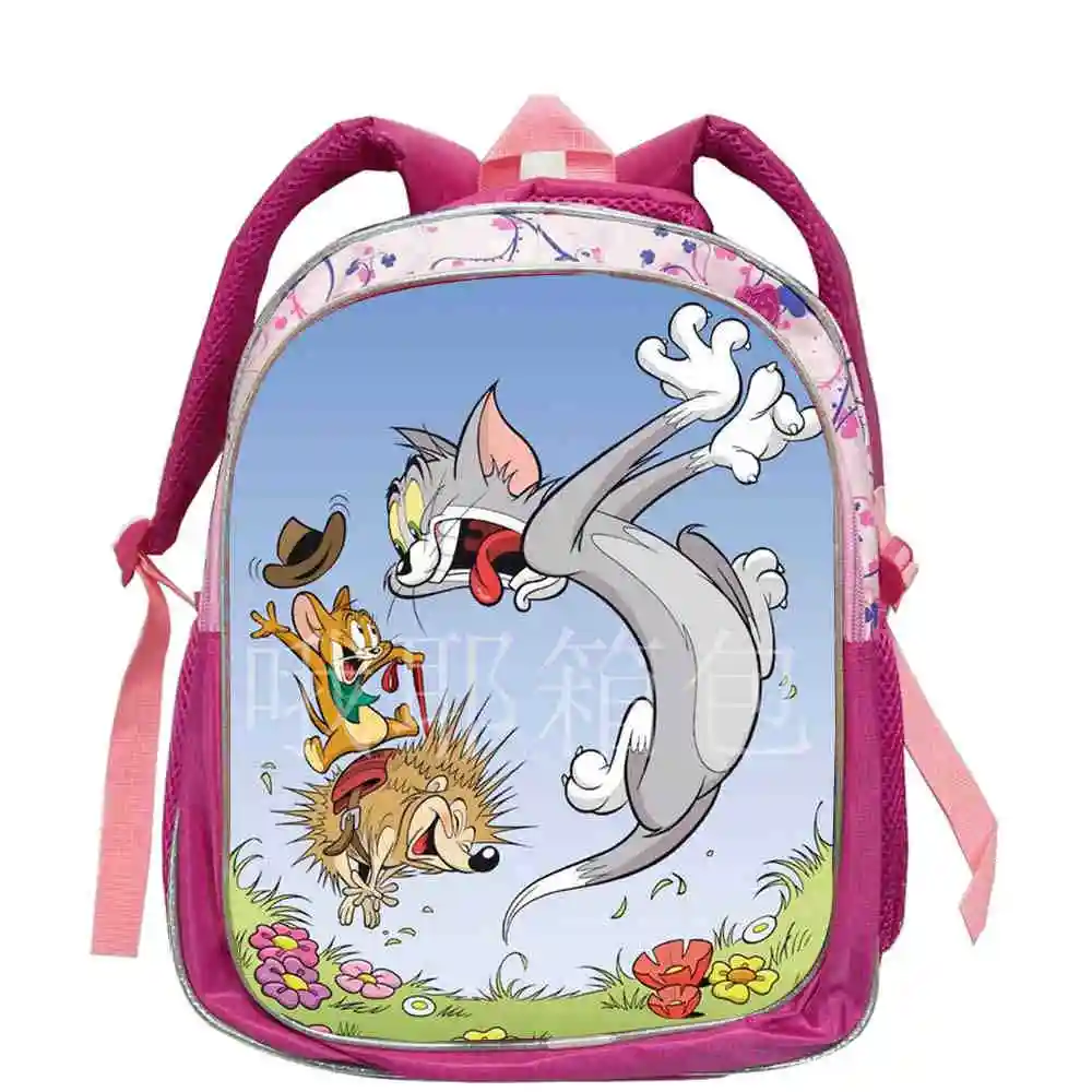 school bags Backpack child girl Girls\' school cat and mouse men\'s children\'s backpacks