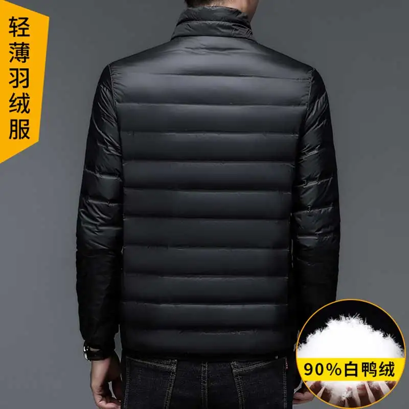 Winter Men Plush Thick Warm Jacket Men Lightweight Down Jacket Men Fashion Classic Casual Down Jacket Male 90% White Duck