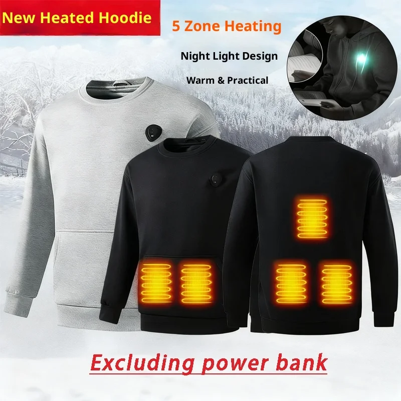 스마트 히팅 라운드 넥 스웨트셔츠 신형 발열 스포츠 전기 히팅 의류 오토바이 스트리트 기어 베이스 레이어