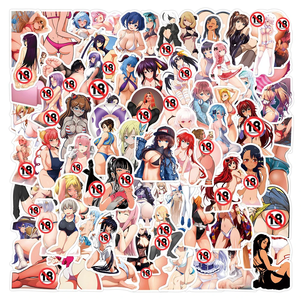 10/30/50/110pcs Sexy Anime Girls Waifu Stickers Hentai Adult Decals Toys DIY Graffiti Skateboard Car Phone Vinyl Sticker Packs