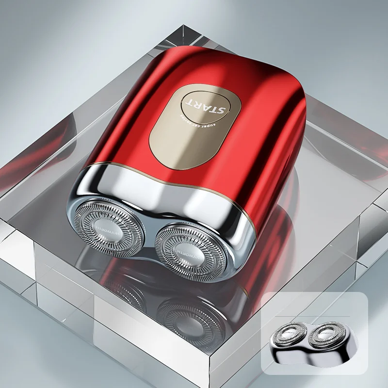 

Китайская красная электробритва с двойным лезвием IPX7, водонепроницаемая мини-электробритва с зарядкой через USB, портативная электробритва для мужчин