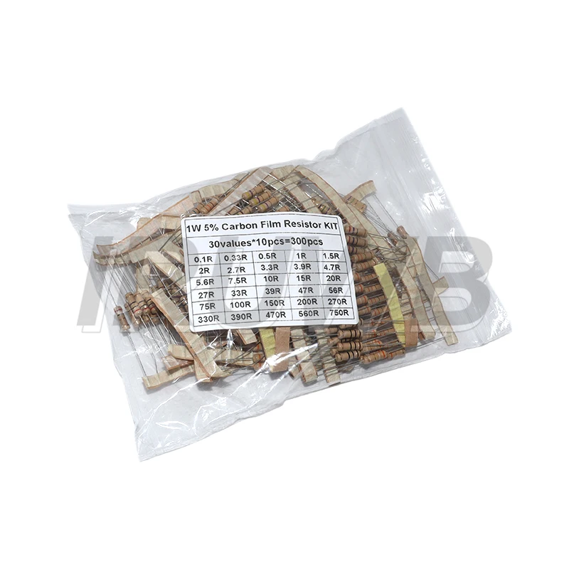 1 W 2 W 3 W 5 W 5 % 30 Arten x 10 Stück Kohleschichtwiderstand 0,1–750 Ohm Set 1 K-820 K 30 Arten x 5 Stück SResistor-Set