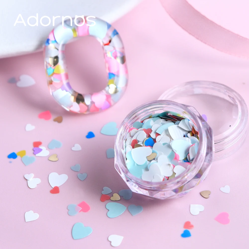 Dopamina amor coração decorações da arte do prego lantejoulas macaron coração floco y2k peças de unhas estilo dia dos namorados manicure diy acessórios