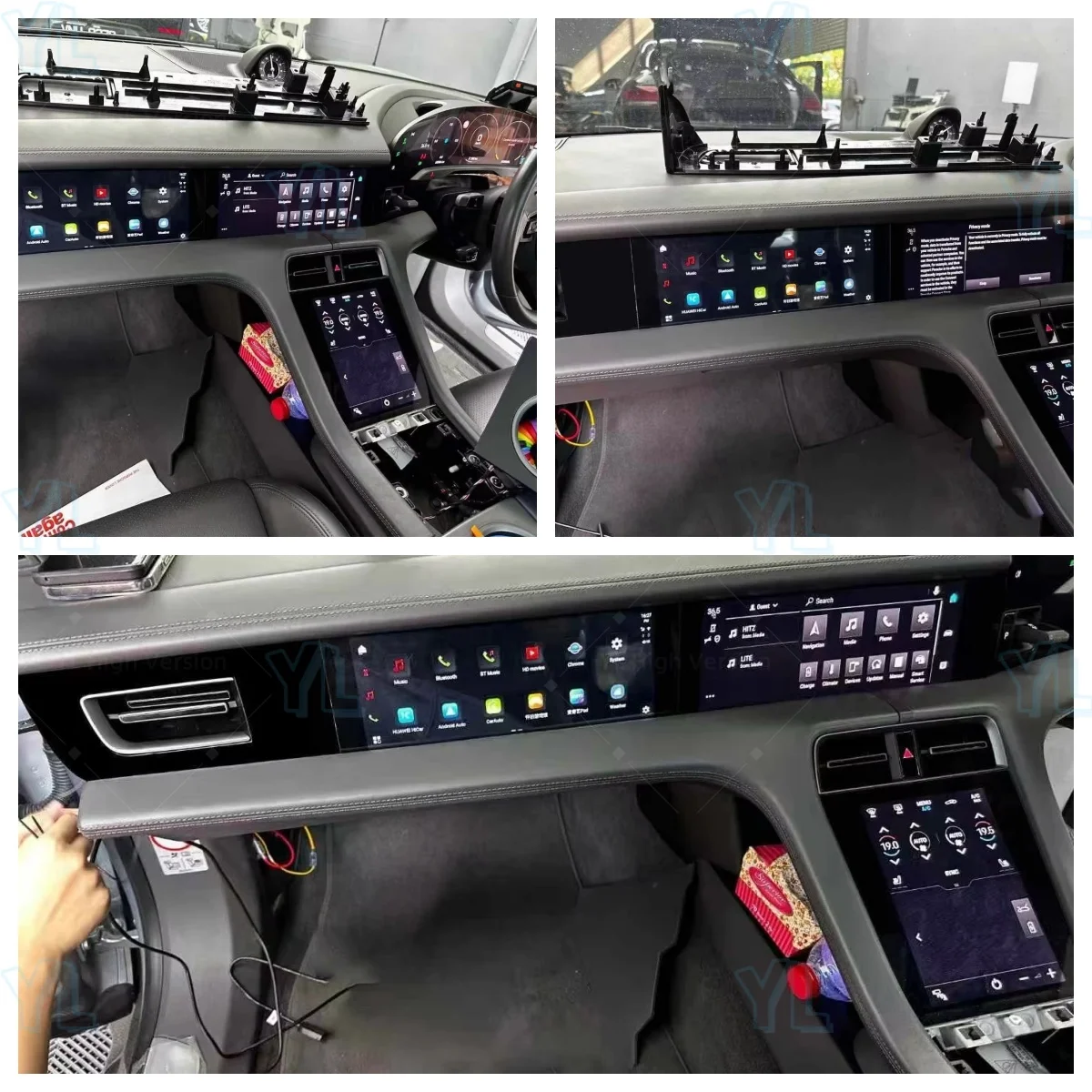 LY 11.0 Inch Passenger entertainment screen Android 13 Auto For Porsche Taycan 2019-2025 Car Radio Stereo Carplay GPS Navigation